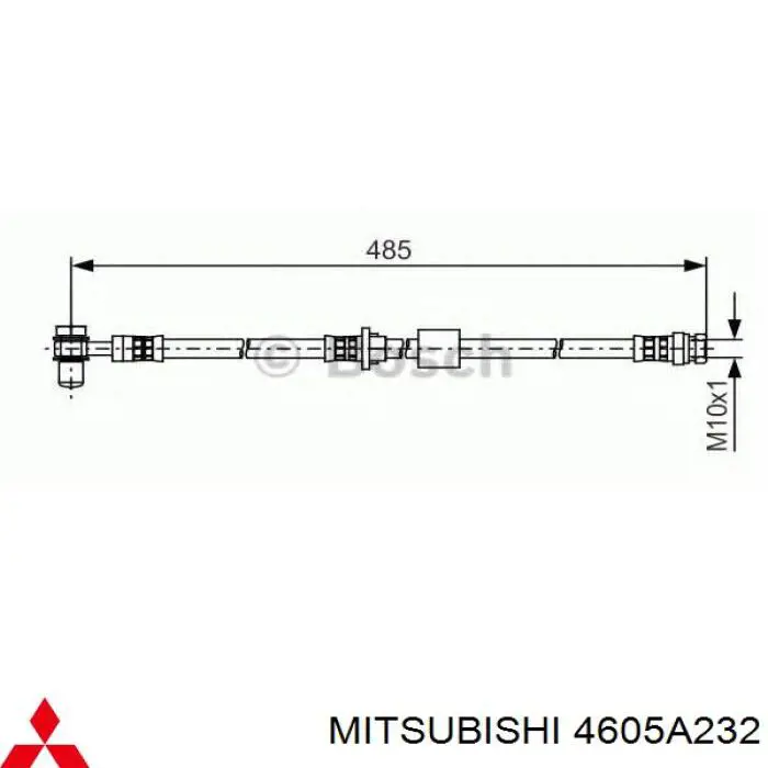 Шланг тормозной передний 4605A232 Mitsubishi