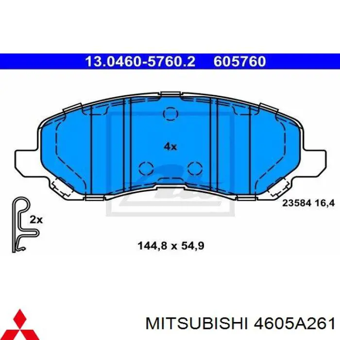 Колодки Mitsubishi 4605A261 цена, от 23.89 USD