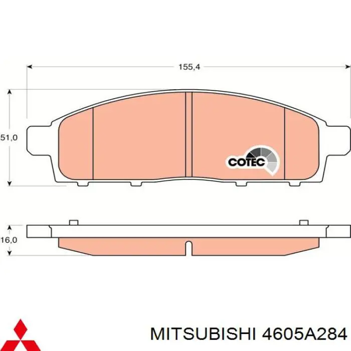 Передние тормозные колодки 4605A284 Mitsubishi