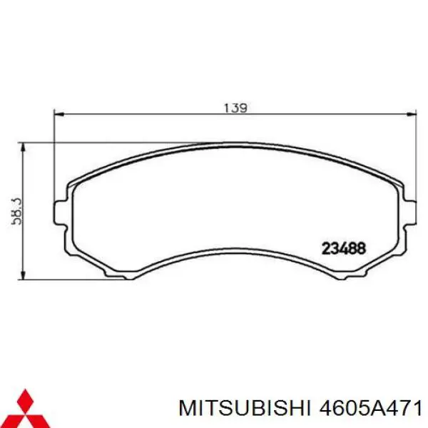 4605A471 Mitsubishi колодки тормозные передние дисковые
