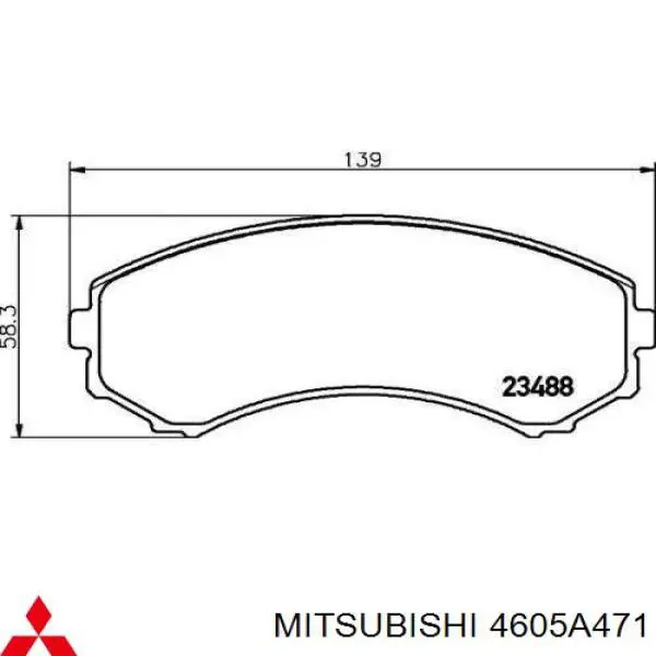Купить 4605A471 Mitsubishi Колодки тормозные