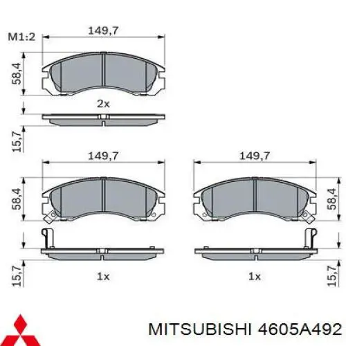 Купить 4605A492 Mitsubishi Колодки тормозные