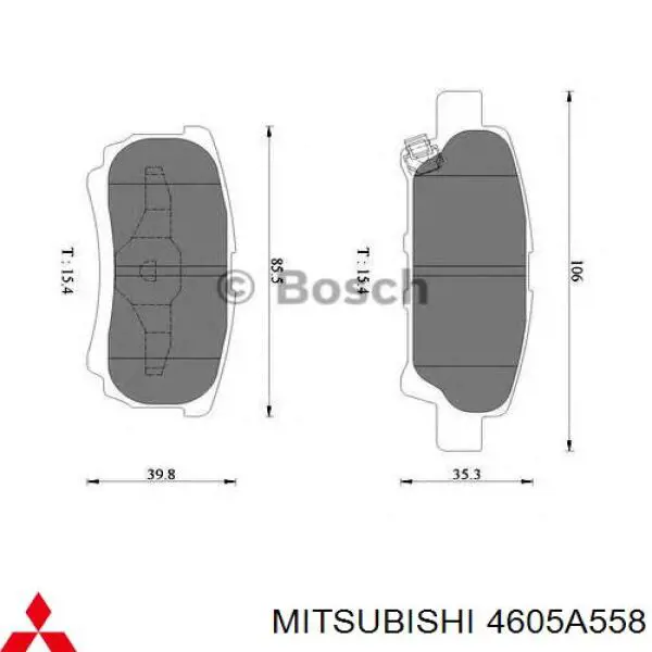 Задние дисковые колодки Mitsubishi 4605A558