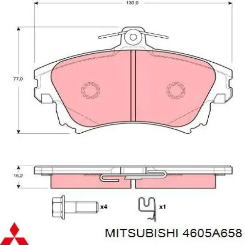 Pastillas freno delanteras 4605A658 Mitsubishi