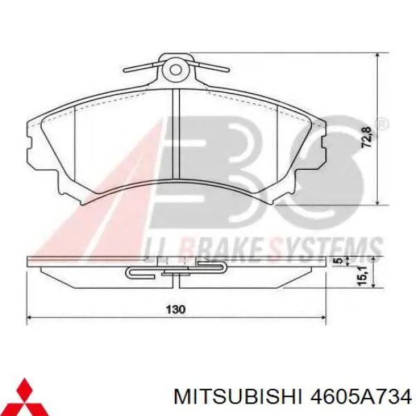 Колодки гальмівні передні, дискові 4605A734 Mitsubishi