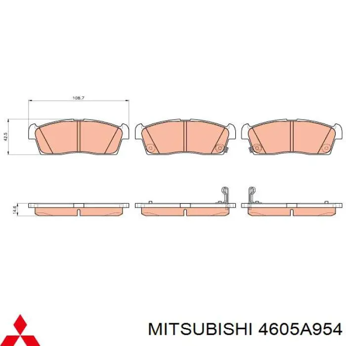 Купить 4605A954 Mitsubishi Колодки тормозные