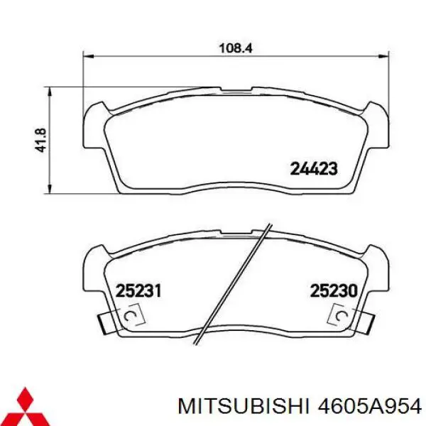4605A954 Mitsubishi Колодки передние