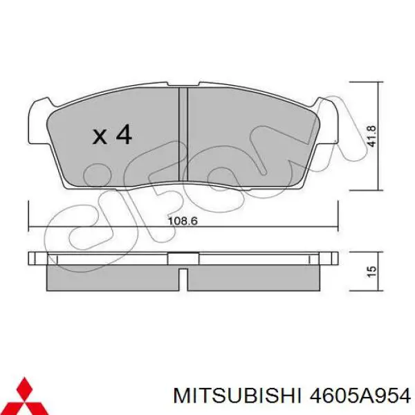 Колодки Mitsubishi 4605A954 цена, от 23.67 USD