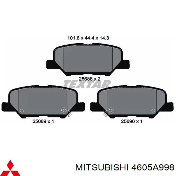 4605A998 Mitsubishi Колодки тормозные дисковые комплект