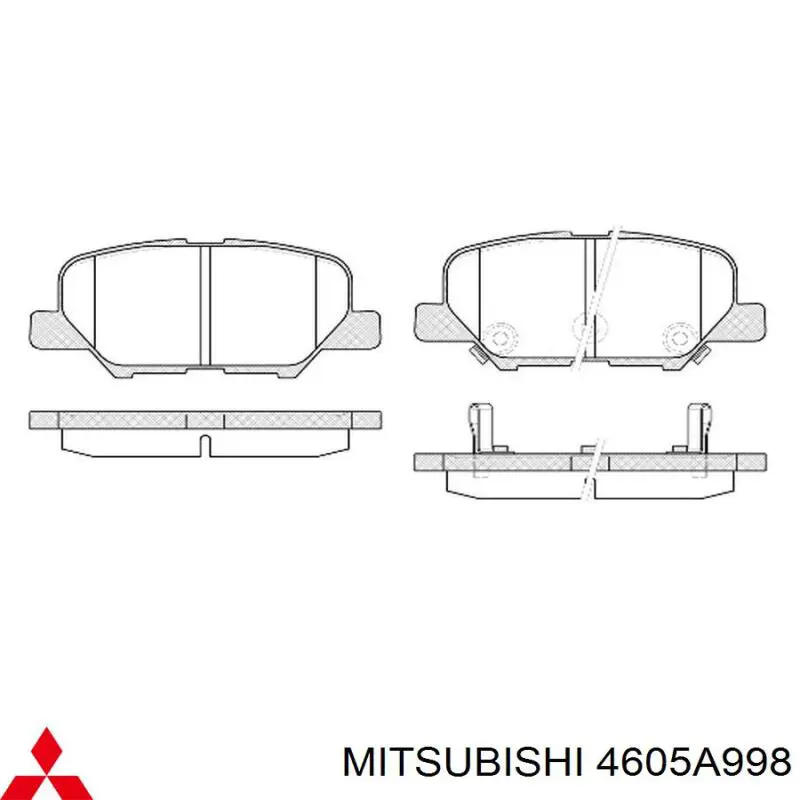 Купить 4605A998 Mitsubishi Колодки тормозные задние, дисковые