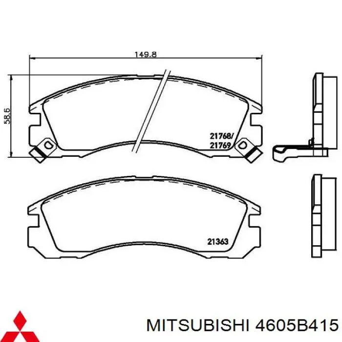 Передние тормозные колодки 4605B415 Mitsubishi