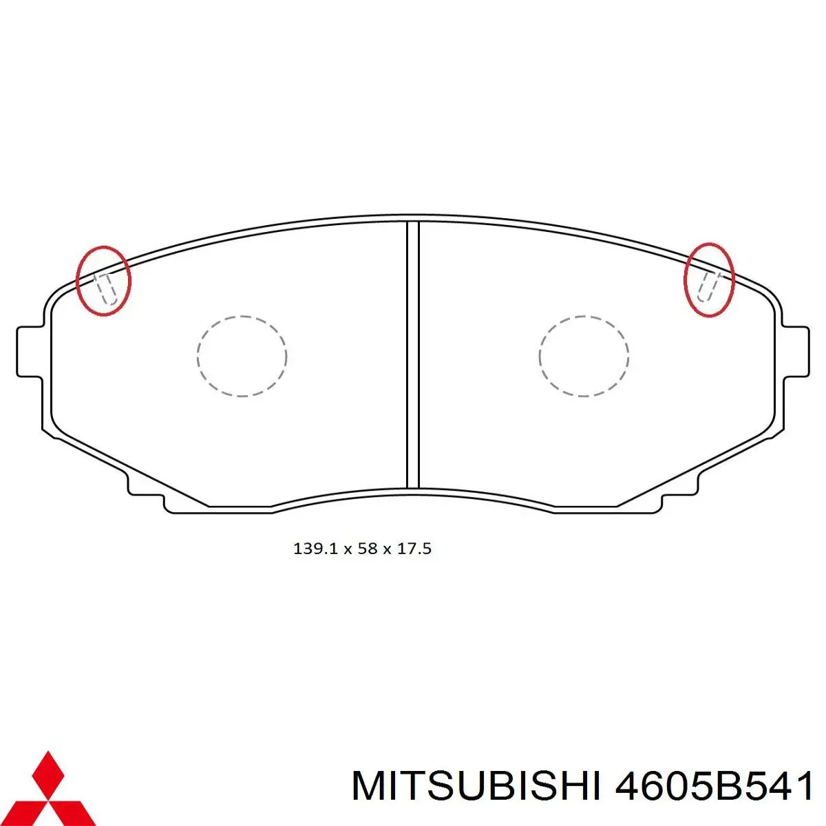 Колодки тормозные передние дисковые MITSUBISHI 4605B541