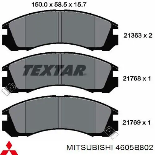 Колодки Mitsubishi 4605B802 цена, от 29.98 USD