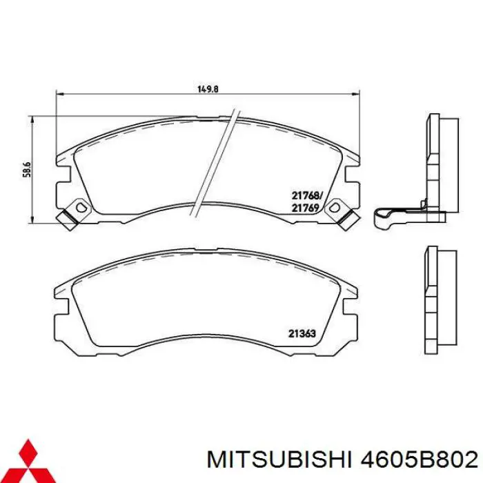 Купить 4605B802 Mitsubishi Колодки тормозные