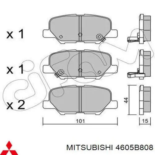 Задние тормозные колодки 4605B808 Mitsubishi
