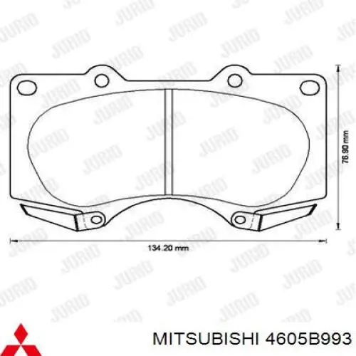 Передние тормозные колодки 4605B993 Mitsubishi