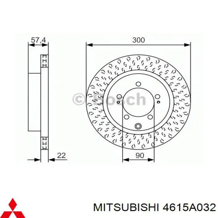 4615A032 Mitsubishi диск тормозной передний