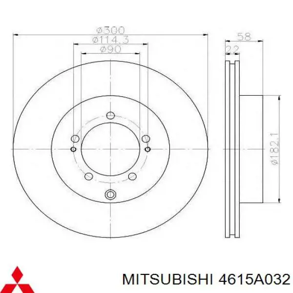4615A032 Mitsubishi Диск тормозной передний