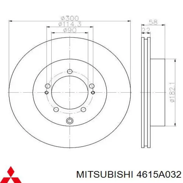 Тормоз дисковый передний Mitsubishi 4615A032 цена, от 57.19 USD