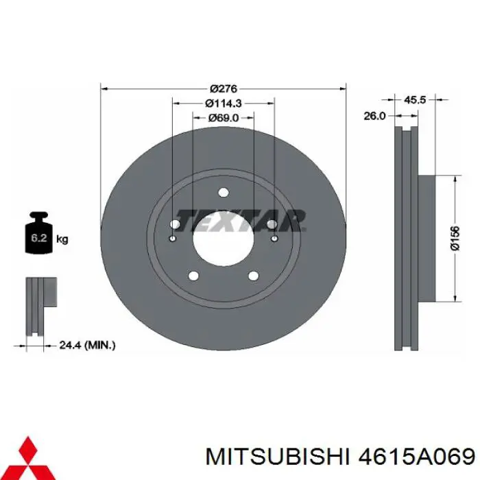 Купить 4615A069 Mitsubishi Ротор тормозной