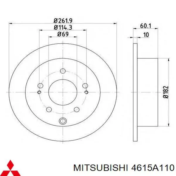 Задний тормозной диск Mitsubishi 4615A110 цена, от 55.85 USD