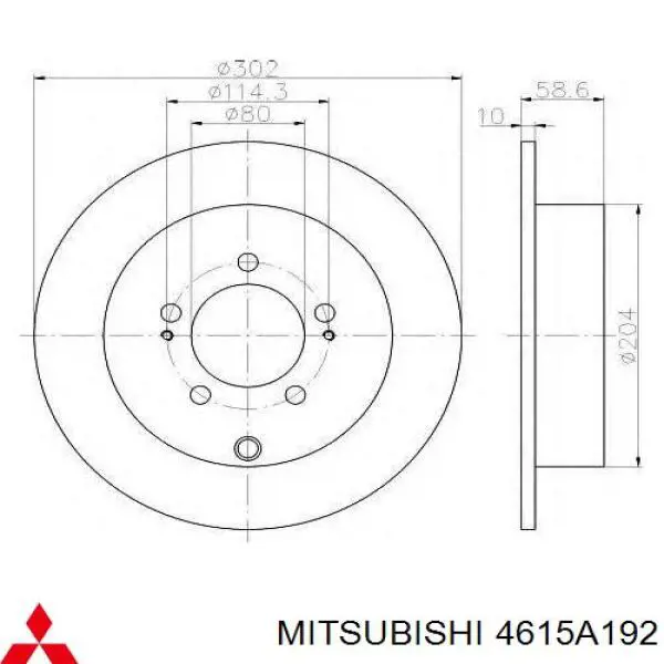 4615A192 Mitsubishi диск тормозной задний