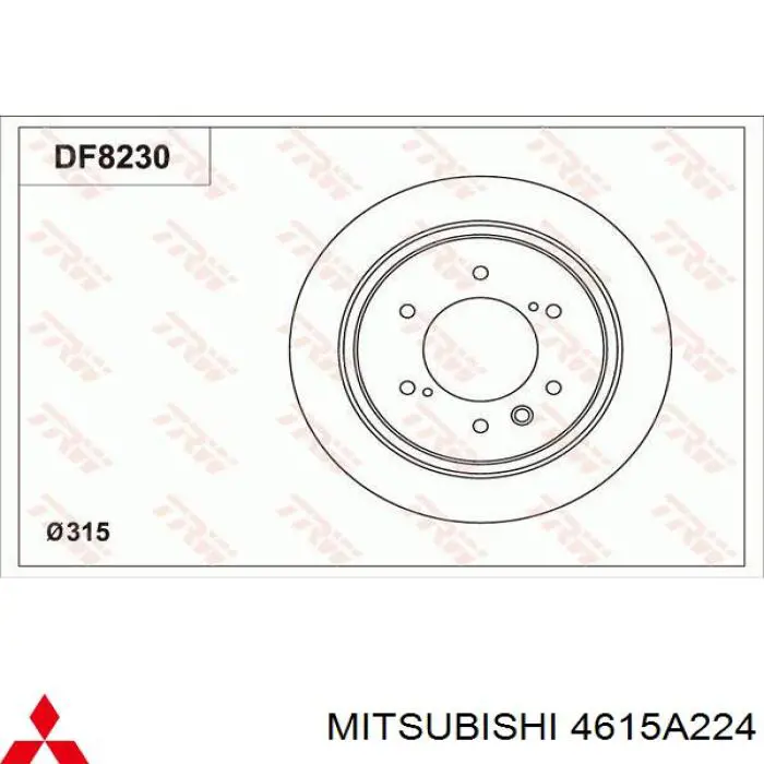 Диск тормозной задний Mitsubishi 4615A224