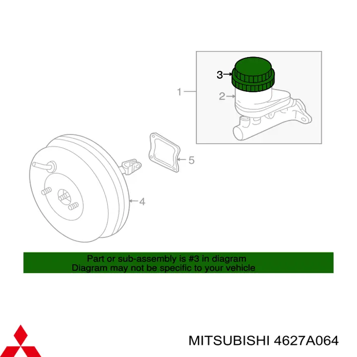 Крышка бачка главного тормозного цилиндра Mitsubishi 4627A064 цена, от 3.80 USD