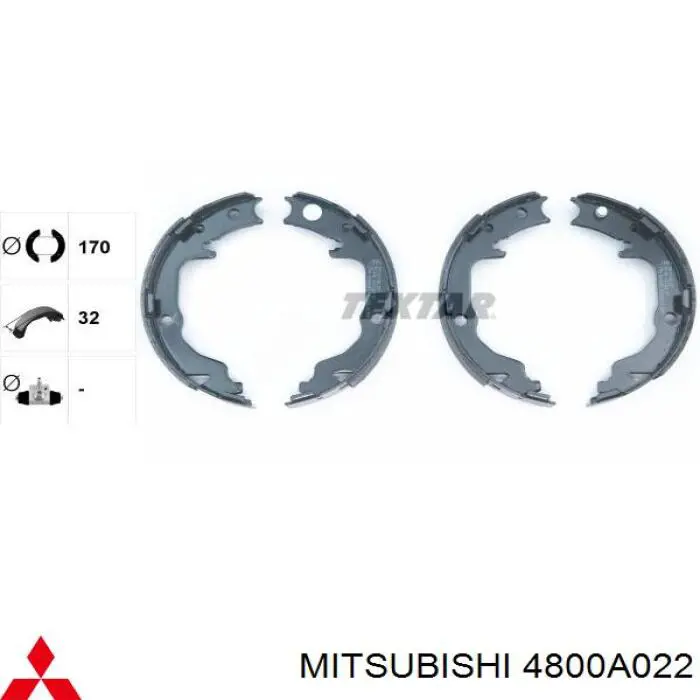 Колодки стояночного тормоза Mitsubishi 4800A022