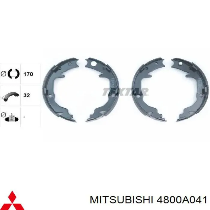 Купить 4800A041 Mitsubishi Колодки ручника/стояночного тормоза