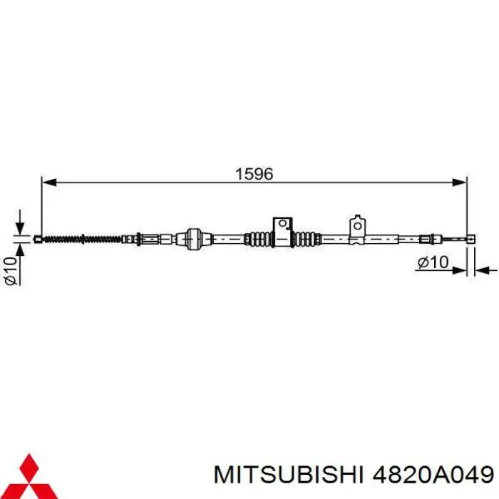 Трос ручного тормоза задний Mitsubishi 4820A049 цена, от 12.67 USD