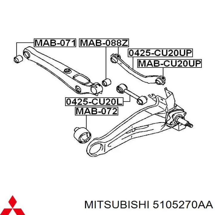 Тяга поперечная задней подвески 5105270AA Mitsubishi