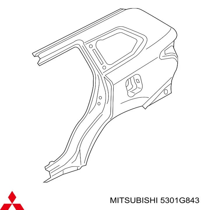 Pára-lama traseiro esquerdo para Mitsubishi Outlander (GF, GG)