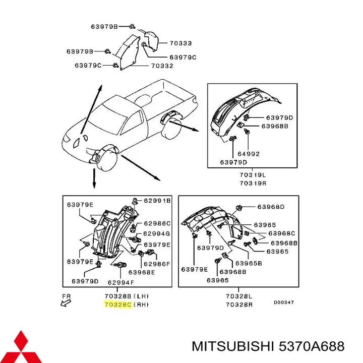 Подкрылок крыла переднего правый передний на Mitsubishi Pajero SPORT 