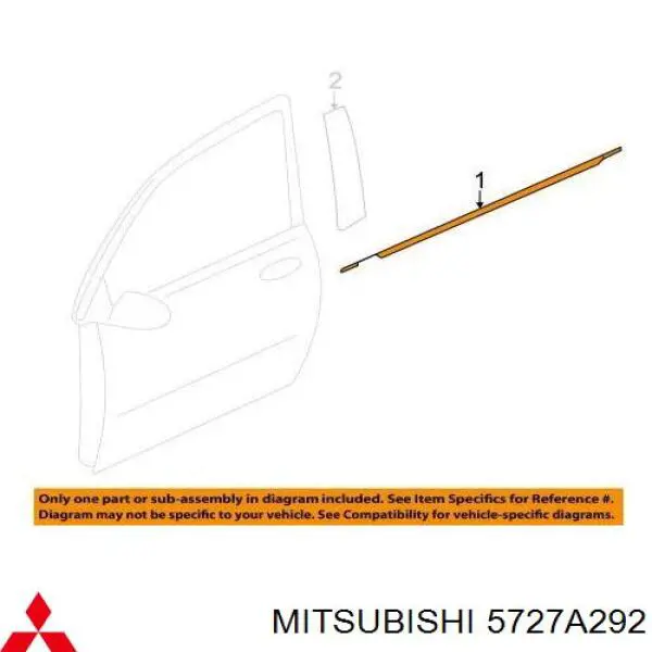 Молдинг опускного стекла двери передней правой на Mitsubishi Outlander GF, GG
