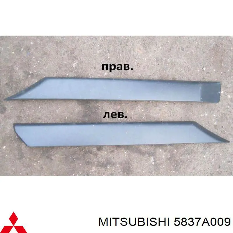 5837A009 Mitsubishi placa sobreposta inferior de porta-malas (de 3ª/5ª porta traseira)