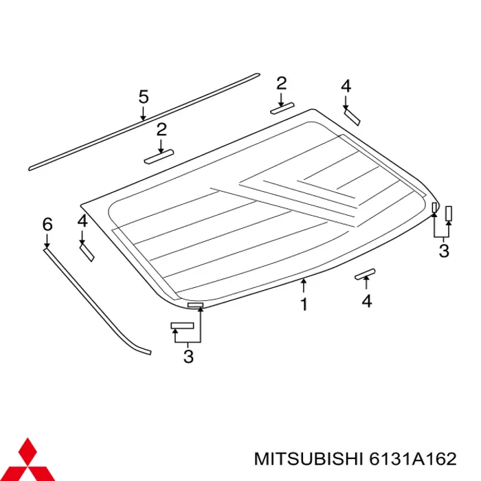6131A162 Mitsubishi Автомобильное стекло заднее