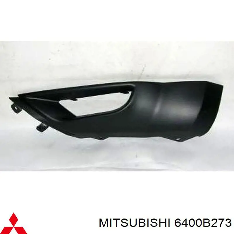 6400B273 Mitsubishi placa sobreposta esquerda do pára-choque dianteiro