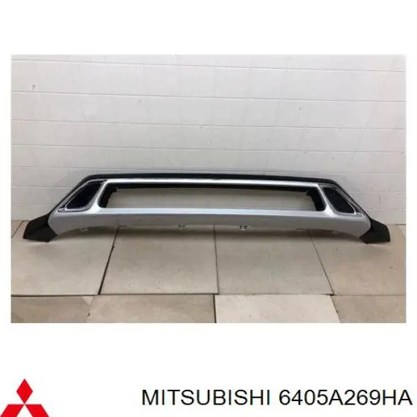 Placa sobreposta do pára-choque dianteiro para Mitsubishi Outlander (GF, GG)