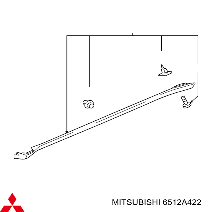 6512A422 Mitsubishi накладка (молдинг порога наружная правая)