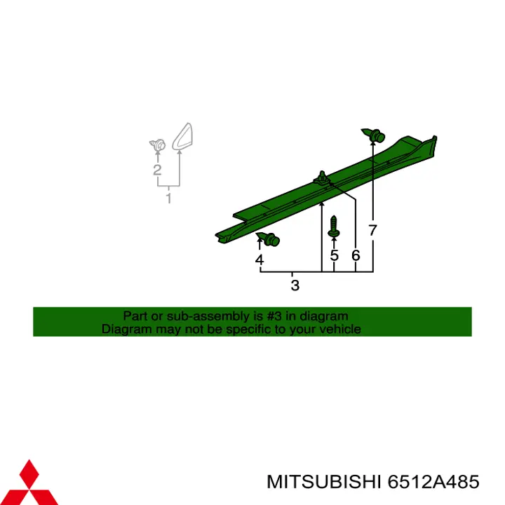 6512A485 Mitsubishi накладка (молдинг порога наружная левая)