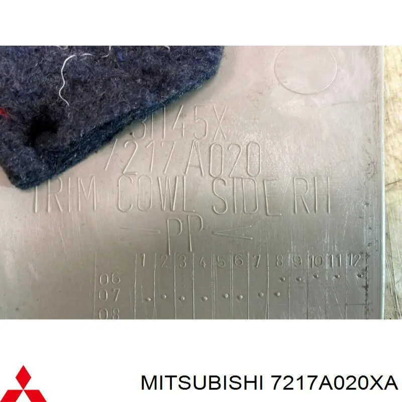 Обшивка стойки кузова внутренняя передняя правая Mitsubishi 7217A020XA цена, от 10.14 USD