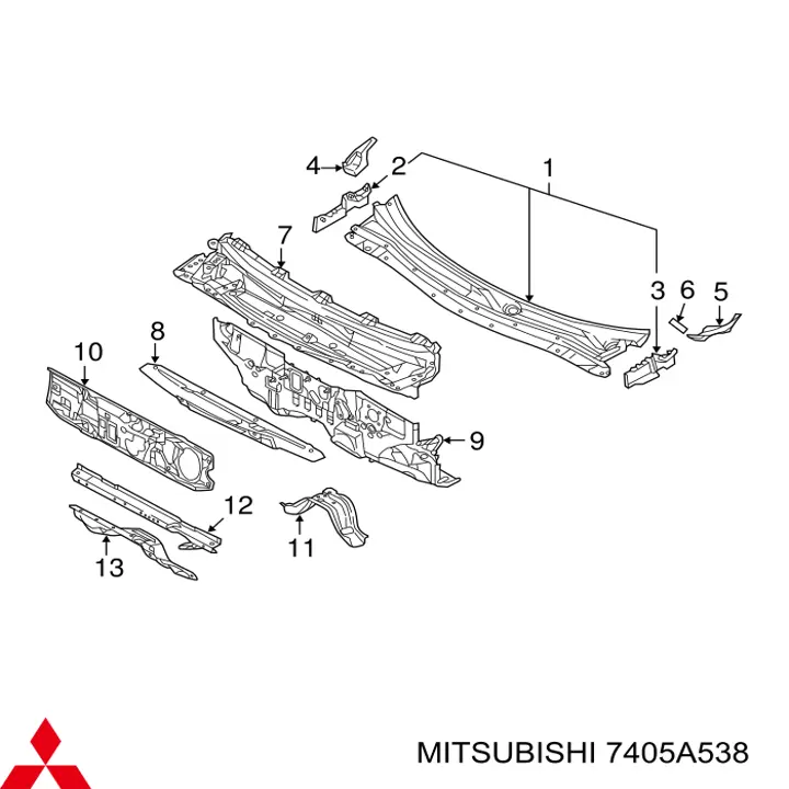  Заглушка жабо боковая Mitsubishi Outlander 3