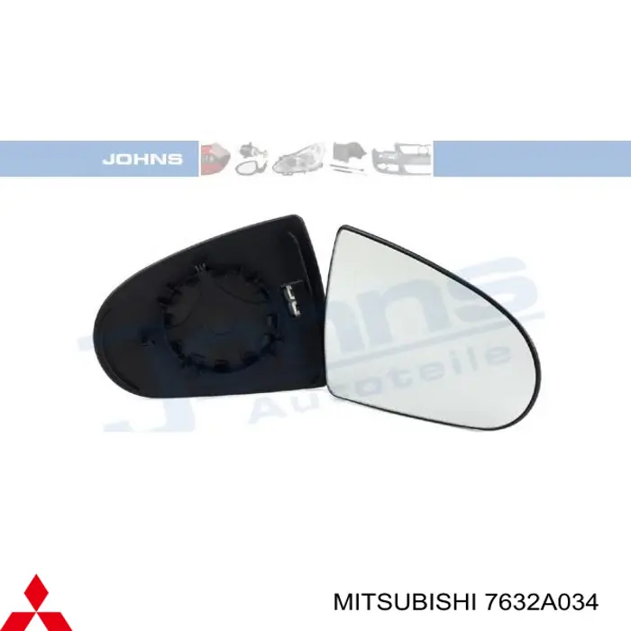 Зеркальный элемент зеркала заднего вида правого на Mitsubishi Colt VI 