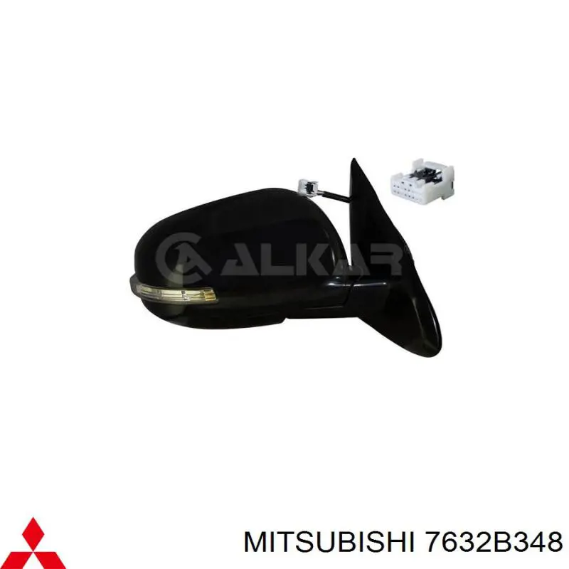 Espelho de retrovisão direito para Mitsubishi Outlander (GF, GG)