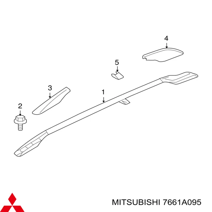 7661A095 Mitsubishi porta-bagagem do teto esquerdo