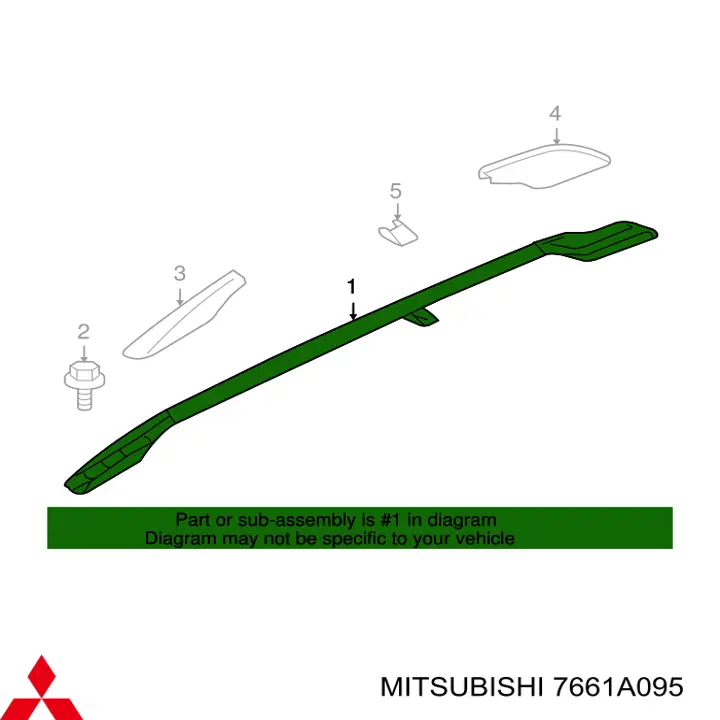 Рейлинг крыши левый Mitsubishi 7661A095 цена, от 50.68 USD