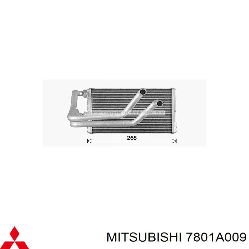 Радиатор печки (отопителя) Mitsubishi 7801A009