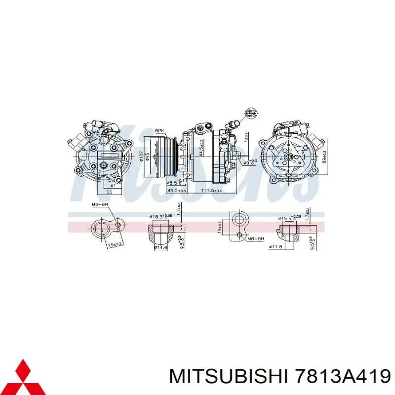 Купить 7813A419 Mitsubishi Компрессор климатической установки
