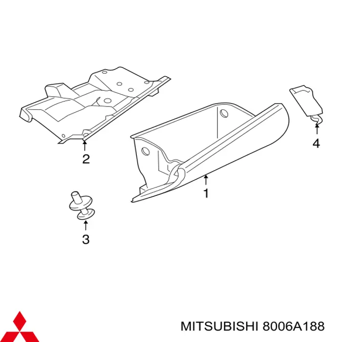 Amortecedor de tampa porta-luvas para Mitsubishi Lancer (CY_A, CZ_A)